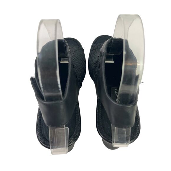 Steven Steve Madden Elmore Women's Woven Black Block High Heels Sandals Shoes 6 - Picture 7 of 16